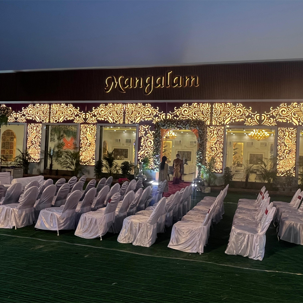 Premium wedding setup at banquet hall in Patna